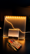 Acrylic LED Writing Board for Kids – 20x20cm Reusable Drawing Board